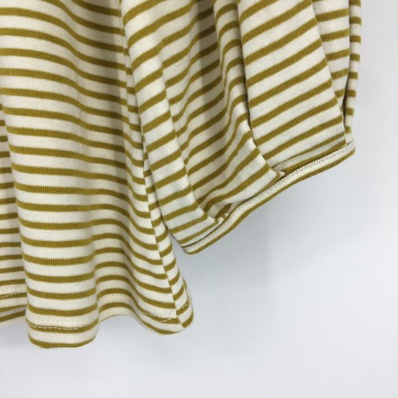 Eri + Ali Anthro Mustard White Striped Blouse - Picture 7 of 14
